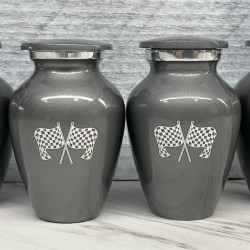 Customer Gallery - Race Checkered Flag Keepsake Urn - Gunmetal Gray