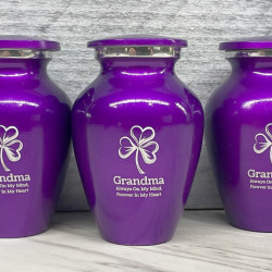 Customer Gallery - Shamrock Keepsake Urn - Purple Luster