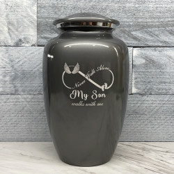 Customer Gallery - My Son Walks With Me Cremation Urn - Gunmetal Gray