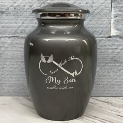 Customer Gallery - My Son Walks With Me Sharing Urn - Gunmetal Gray