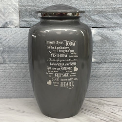 Customer Gallery - I Thought Of You Today Cremation Urn - Gunmetal Gray
