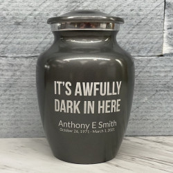Customer Gallery - It's Awfully Dark In Here Sharing Urn - Gunmetal Gray