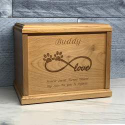 Customer Gallery - Infinity Paw Print Pet Cremation Urn - Signature Alder