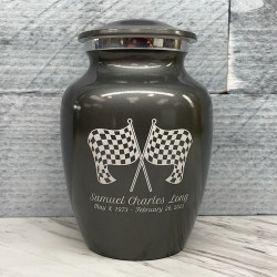 Customer Gallery - Race Checkered Flag Sharing Urn - Gunmetal Gray