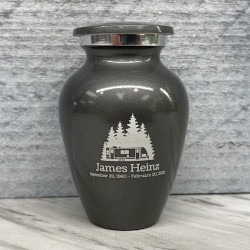 Customer Gallery - Travel Trailer Camper Keepsake Urn - Gunmetal Gray