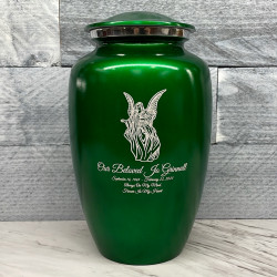 Customer Gallery - Angel Cremation Urn - Shamrock Green