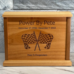 Customer Gallery - Checkered Flag Cremation Urn - Signature Alder