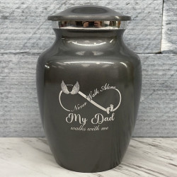 Customer Gallery - My Dad Walks With Me Sharing Urn - Gunmetal Gray