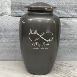 Customer Gallery - My Son Walks With Me Cremation Urn - Gunmetal Gray
