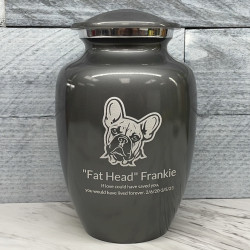 Customer Gallery - Large French Bulldog Dog Cremation Urn - Gunmetal Gray