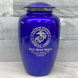 Customer Gallery - Marine Corps Cremation Urn - Midnight Blue
