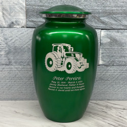 Customer Gallery - Modern Tractor Cremation Urn - Shamrock Green