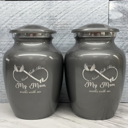 Customer Gallery - My Mom Walks With Me Sharing Urn - Gunmetal Gray