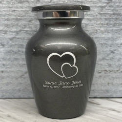 Customer Gallery - Loving Hearts Keepsake Urn - Gunmetal Gray