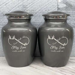 Customer Gallery - My Son Walks With Me Sharing Urn - Gunmetal Gray