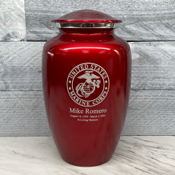 Customer Gallery - Marine Corps Cremation Urn - Ruby Red