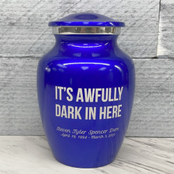 Customer Gallery - It's Awfully Dark In Here Sharing Urn - Midnight Blue