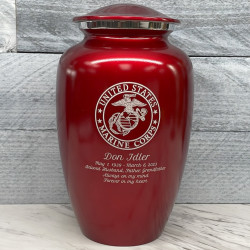 Customer Gallery - Marine Corps Cremation Urn - Ruby Red