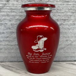 Customer Gallery - Cowboy Boots Keepsake Urn - Ruby Red
