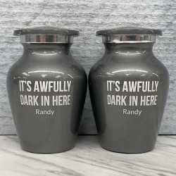 Customer Gallery - It's Awfully Dark In Here Keepsake Urn - Gunmetal Gray