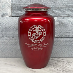 Customer Gallery - Marine Corps Cremation Urn - Ruby Red