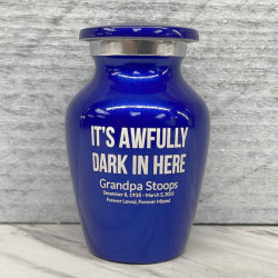 Customer Gallery - It's Awfully Dark In Here Keepsake Urn - Midnight Blue
