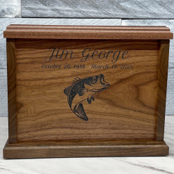 Customer Gallery - Bass Fishing Cremation Urn - Signature Walnut