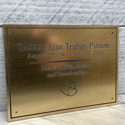 Customer Gallery - DIY Cremation Urn Plate - Brushed Gold - 5.75" w x 4.25" h