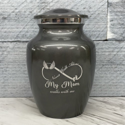 Customer Gallery - My Mom Walks With Me Sharing Urn - Gunmetal Gray