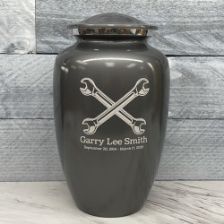 Customer Gallery - Mechanic Wrench Cremation Urn - Gunmetal Gray
