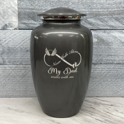 Customer Gallery - My Dad Walks With Me Cremation Urn - Gunmetal Gray