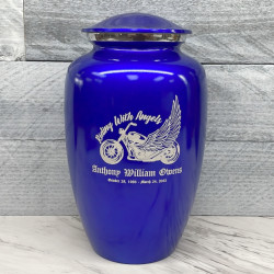 Customer Gallery - Riding with Angels Motorcycle Cremation Urn - Midnight Blue