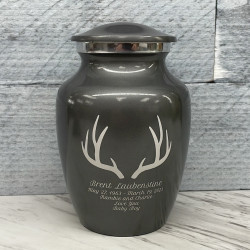 Customer Gallery - Antlers Sharing Urn - Gunmetal Gray