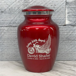 Customer Gallery - Riding with Angels Motorcycle Sharing Urn - Ruby Red