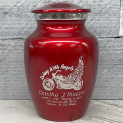 Customer Gallery - Riding with Angels Motorcycle Sharing Urn - Ruby Red