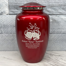 Customer Gallery - Beer Cremation Urn - Ruby Red