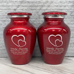Customer Gallery - Loving Hearts Keepsake Urn - Ruby Red