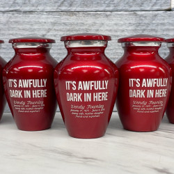 Customer Gallery - It's Awfully Dark In Here Keepsake Urn - Ruby Red