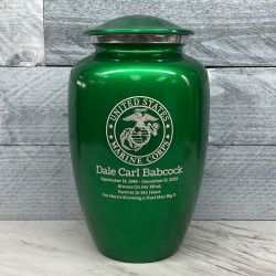 Customer Gallery - Marine Corps Cremation Urn - Shamrock Green