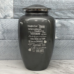 Customer Gallery - I Thought Of You Today Cremation Urn - Gunmetal Gray