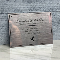 Customer Gallery - DIY Cremation Urn Plate - Brushed Silver - 5.75" w x 4.25" h