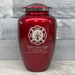 Customer Gallery - Firefighter Cremation Urn - Ruby Red