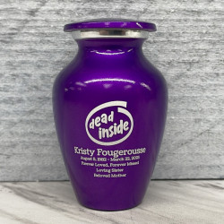 Customer Gallery - Dead Inside Keepsake Urn - Purple Luster