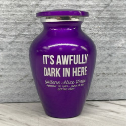 Customer Gallery - It's Awfully Dark In Here Keepsake Urn - Purple Luster