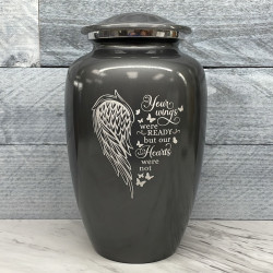 Customer Gallery - Your Wings Were Ready Cremation Urn - Gunmetal Gray