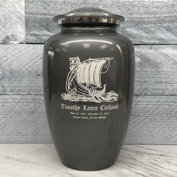 Customer Gallery - Viking Ship Cremation Urn - Gunmetal Gray