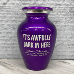 Customer Gallery - It's Awfully Dark In Here Keepsake Urn - Purple Luster