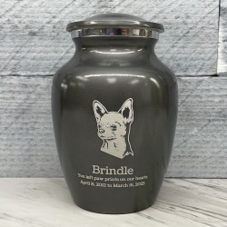 Customer Gallery - Small Chihuahua Dog Cremation Urn - Gunmetal Gray