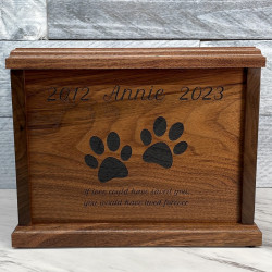 Customer Gallery - Paw Prints Pet Cremation Urn - Signature Walnut