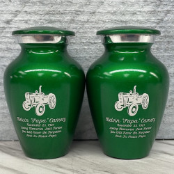Customer Gallery - Classic Tractor Keepsake Urn - Shamrock Green